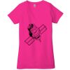 Ladies' Jersey Short-Sleeve Deep V-Neck T-Shirt Thumbnail